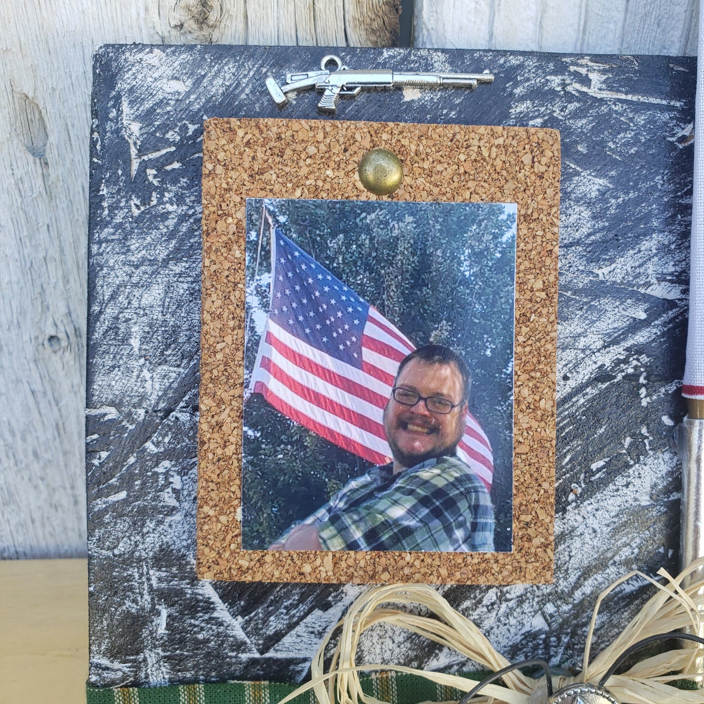 Danny with Flag Free Standing Plaque