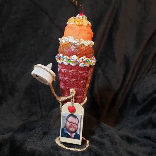 Orange Sherbet Plaid Nightlight Cone (Danny)